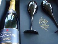 LANSON Champagne Black Label box + 2 x kalich ( pohár ), obj. 0,75 L, Alk. 12 % obj.