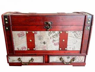 VYPREDANÉ - Darčeková krabica kufor box obal truhlica drevená rustikálna