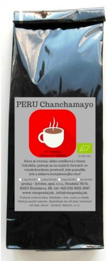 PERU CHANCHAMAYO - BIO, Faritrade pražená zrnková káva 250g