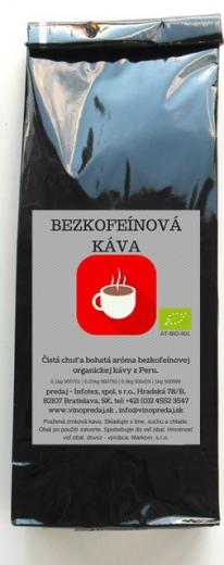 Decaffeinato - Bezkofeínová Bio pražená zrnková káva 250g