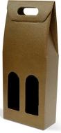 Marrone kartónový obal box taška odnosná na víno 2 fľaše ( zlatý )