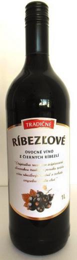 Tradičné ríbezľové ovocné víno z čiernych ríbezlí Topoľčianky, obj. 1 L., Alk. 12 % obj.